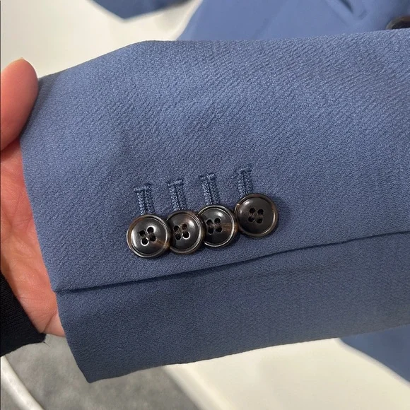 MADEWELL The Rosedale Blazer in Crepe Slate Blue Size 8 - Picture 9 of 16